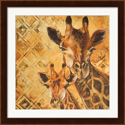 Framed Safari Mother and Son I Print