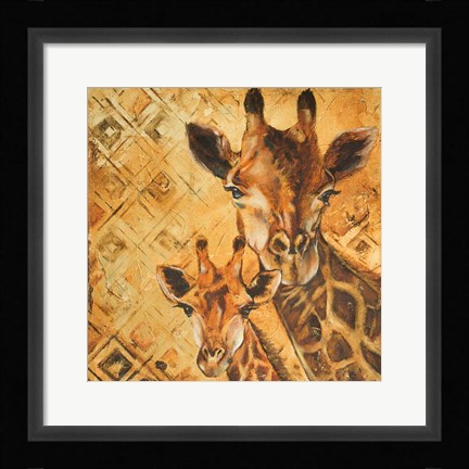 Framed Safari Mother and Son I Print