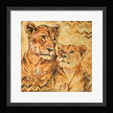 Framed Safari Mother and Son II Print