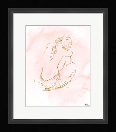 Framed Nude on Pink I Print