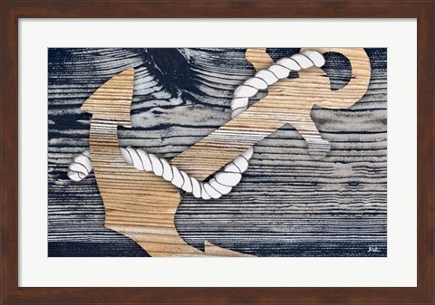 Framed Gold Sea Anchor Print