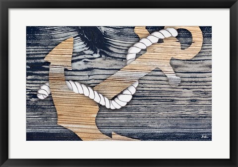 Framed Gold Sea Anchor Print
