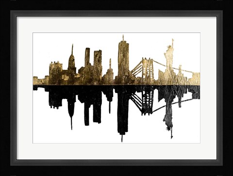 Framed Contemporary NY Gold Print