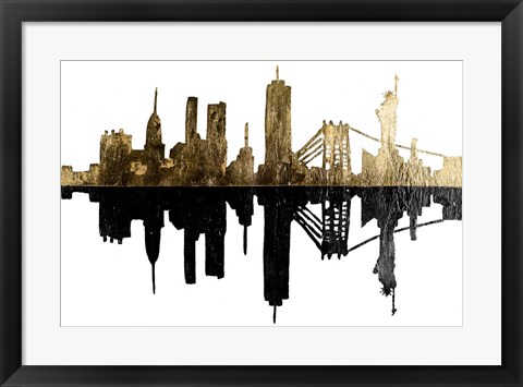 Framed Contemporary NY Gold Print