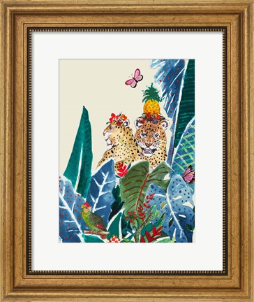 Framed Jungle Carnival on Cream Print