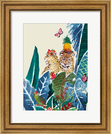 Framed Jungle Carnival on Cream Print