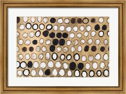 Framed African Circles with Gold Print
