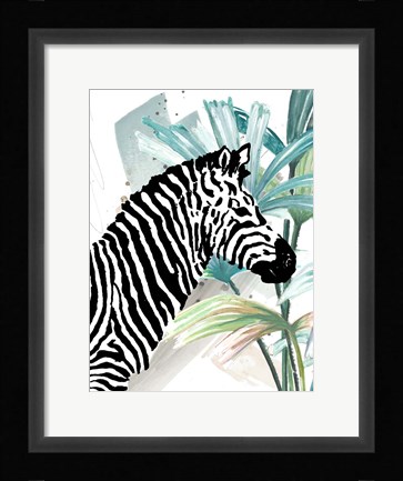Framed Tropical Zebra Print