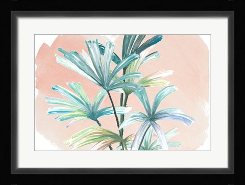 Framed Jungle Gems on Blush I Print