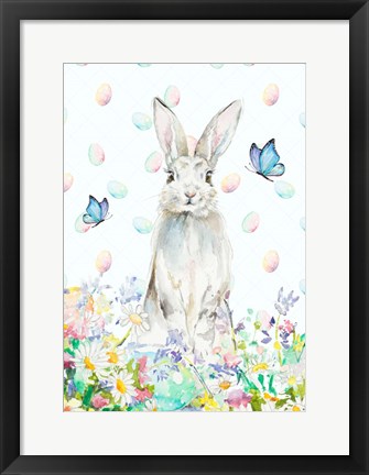 Framed Tall Easter Bunny Print