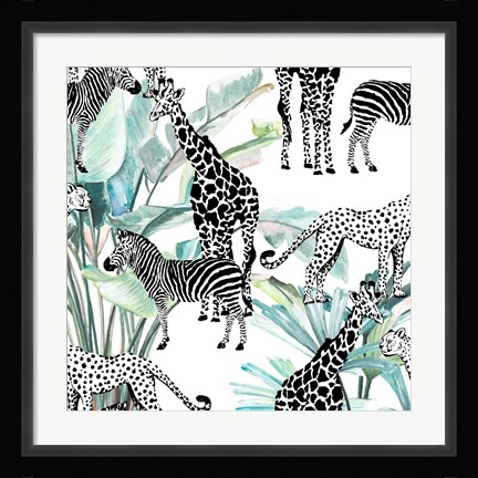 Framed Patterned Safari Print