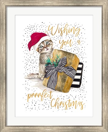 Framed Wishing You A Prrrfect Christmas Print