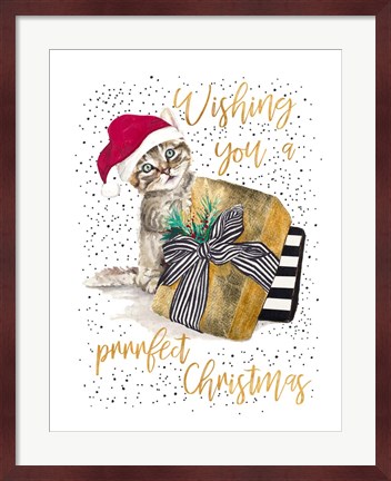 Framed Wishing You A Prrrfect Christmas Print