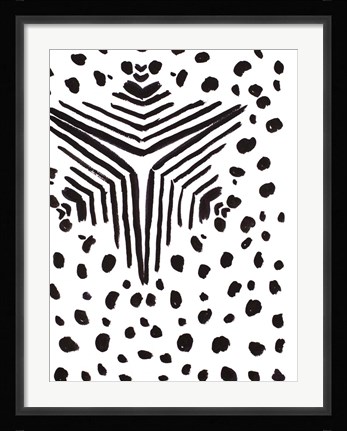 Framed Black and White Design I Print