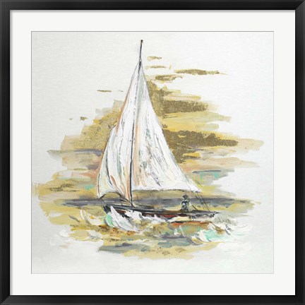 Framed Sailing at Sunset I Print