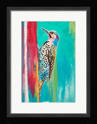 Framed Woodpecker II Print