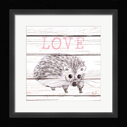 Framed Hedgehog Love Print