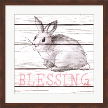 Framed Rabbit Blessing Print