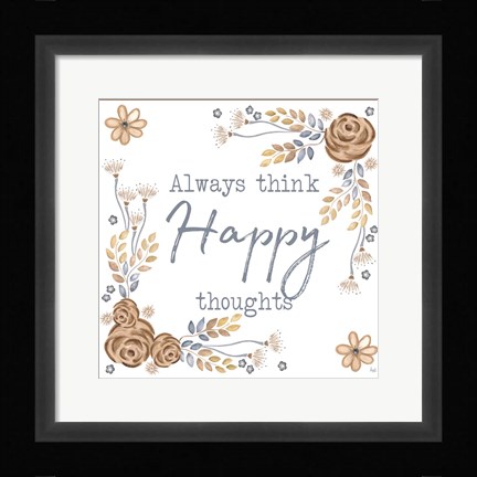 Framed Brown Leaves Inspiration II Print