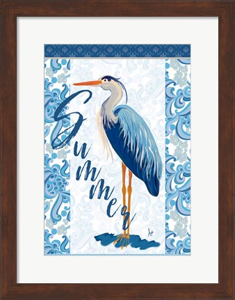 Framed Summer Heron Print