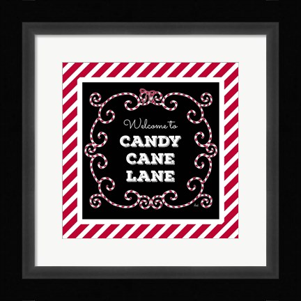 Framed Welcome to Candy Cane Lane Print