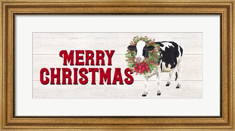Framed Christmas on the Farm - Merry Christmas Print