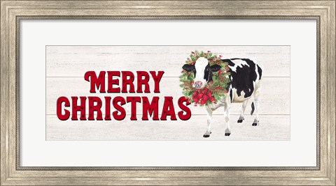 Framed Christmas on the Farm - Merry Christmas Print