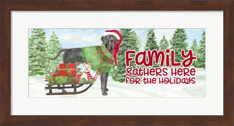 Framed Dog Days of Christmas - Family Gathers Print