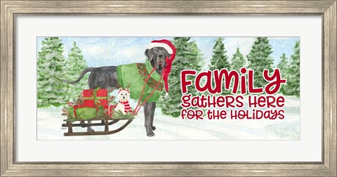 Framed Dog Days of Christmas - Family Gathers Print