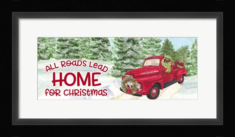 Framed Dog Days of Christmas - Roads Lead Home Print