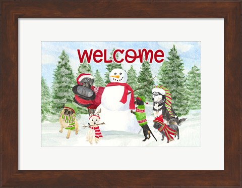 Framed Dog Days of Christmas - Welcome Print
