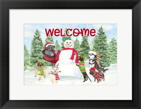 Framed Dog Days of Christmas - Welcome Print