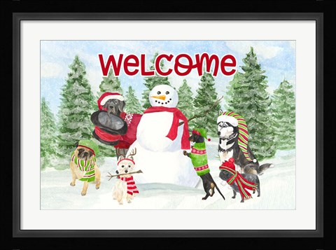 Framed Dog Days of Christmas - Welcome Print