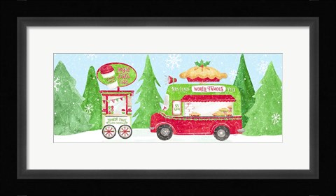 Framed Food Cart Christmas panel I Print