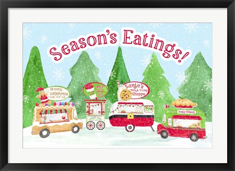 Framed Food Cart Christmas - Seasons Eatings Print