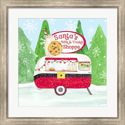 Framed Food Cart Christmas IV Santas Milk and Cookies Print