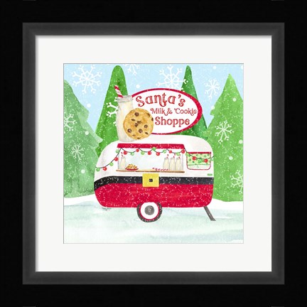 Framed Food Cart Christmas IV Santas Milk and Cookies Print