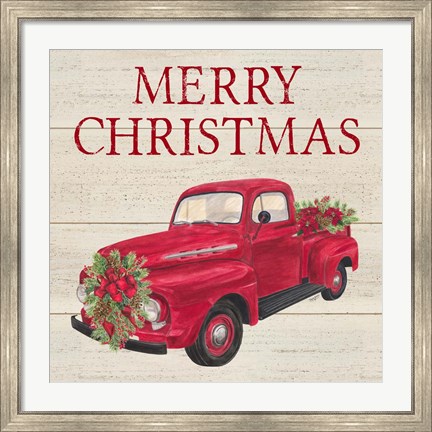 Framed Home for the Holidays - Red Truck Print