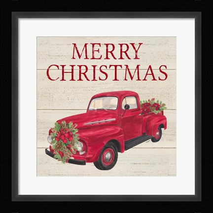 Framed Home for the Holidays - Red Truck Print
