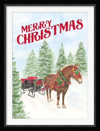 Framed Sleigh Bells Ring - Merry Christmas Print