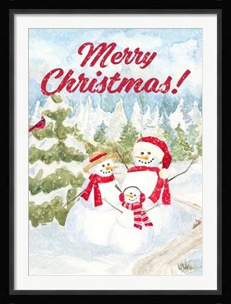 Framed Snowman Wonderland horizontal - Family Scene Print