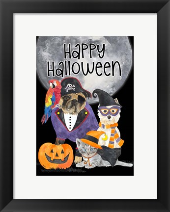 Framed Fright Night Friends - Happy Halloween I Print