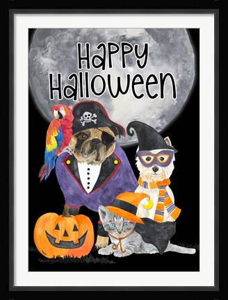 Framed Fright Night Friends - Happy Halloween I Print