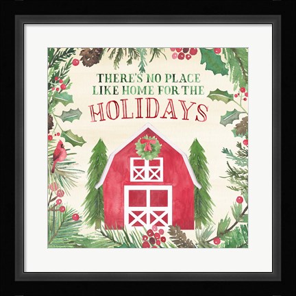 Framed New England Christmas I Print