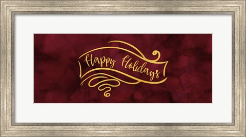 Framed All that Glitters panel II-Happy Holidays Print