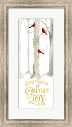 Framed Christmas Forest panel III-Comfort and Joy Print