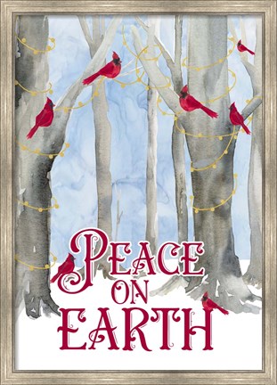 Framed Christmas Forest portrait II-Peace on Earth Print