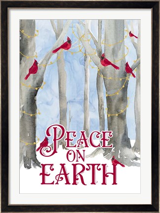 Framed Christmas Forest portrait II-Peace on Earth Print