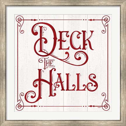 Framed Vintage Christmas Signs II-Deck the Halls Print