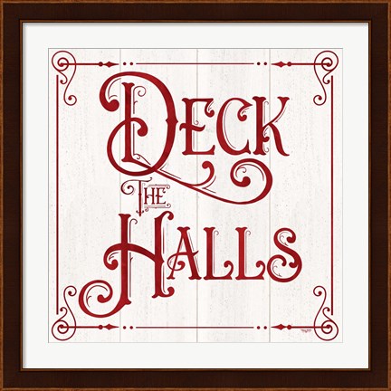 Framed Vintage Christmas Signs II-Deck the Halls Print